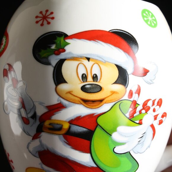 Vintage Mickey Mouse Santa Christmas Mug Enesco Large mug Holiday mug Disney - Picture 3 of 7